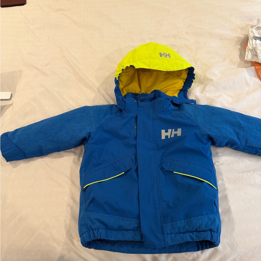 Helly Hansen Kids Blue Jacket with Yellow Hood